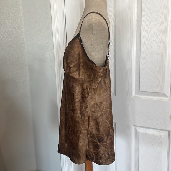 Y2K Xhilaration slip dress lace sequins beads embellished brown Adjustable XL - Picture 7 of 13